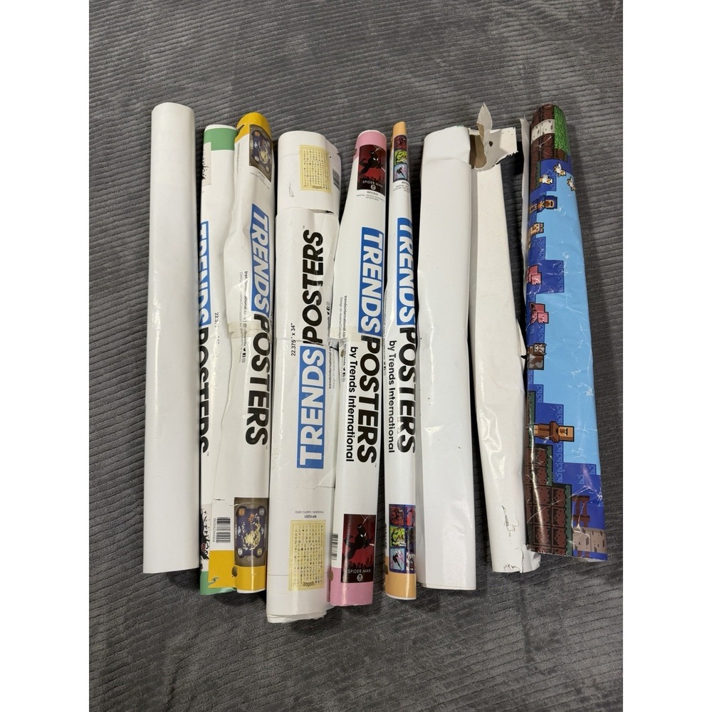 Lot Of 8 Poster Anime Spiderman Pokemon And Other